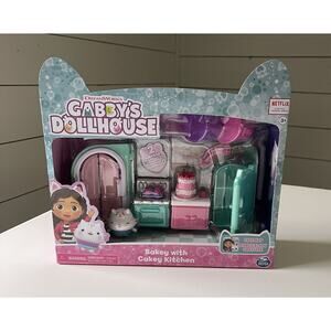 Dreamworks Gabby's Dollhouse Bakey With Cakey Kitchen 9pcs Netflix Kids Toy NEW